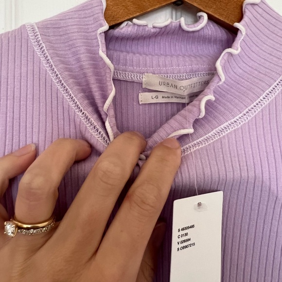 NWT Urban Outfitters Erin Contrast Stitch Mock-neck minidress - Picture 7 of 7